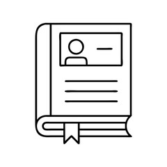 textbook icon, textbook line art - simple line art of textbook, perfect for textbook logos and icons