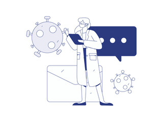 Medical characters fighting the epidemic flat vector concept operation hand drawn illustration
