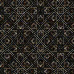 Obraz premium Elegant gold geometric pattern on black background. Geometric golden luxury pattern assemble. Pack of art deco pattern.