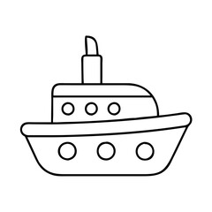 toy boat icon, toy boat line art - simple line art of toy boat, perfect for toy boat logos and icons