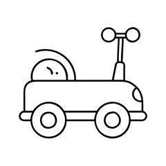 toy car icon, toy car line art - simple line art of toy car, perfect for toy car logos and icons