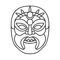 traditional dance mask icon, traditional dance mask line art - simple line art of traditional dance mask, perfect for traditional dance mask logos and icons