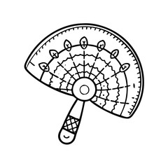 traditional mexican fan icon, traditional mexican fan line art - simple line art of traditional mexican fan, perfect for traditional mexican fan logos and icons
