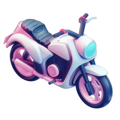 A sleek, modern motorcycle design showcasing vibrant colors and smooth lines, set against a minimalist background, ideal for technology and transport themes , isolated on white or transparent png