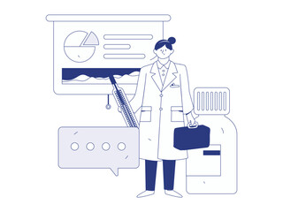 Medical characters fighting the epidemic flat vector concept operation hand drawn illustration
