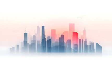 Naklejka premium Towering cyberpunk inspired skyline with neon illuminated skyscrapers and high rise buildings disappearing into the futuristic urban landscape Modern