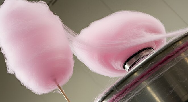Pink Cotton Candy Swirls on Silver Machine