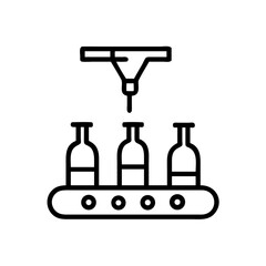 Bottled Wine Production Line Icon Design