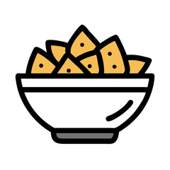 Bowl of Tortilla Chips Icon Design