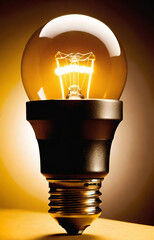 light bulb on black background