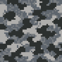 Pixel Camouflage Seamless Pattern. Urban Digital Camo