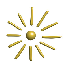 3d abstract sun symbol Summer clipart Single element for design