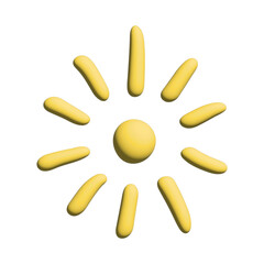 3d abstract sun symbol Summer clipart Single element for design