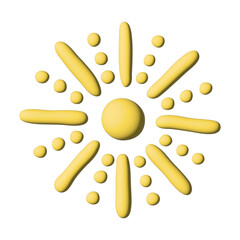 3d abstract sun symbol Summer clipart Single element for design