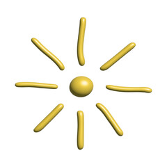 3d abstract sun symbol Summer clipart Single element for design