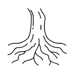 tree roots icon, tree roots line art - simple line art of tree roots, perfect for tree roots logos and icons