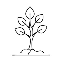 tree sapling icon, tree sapling line art - simple line art of tree sapling, perfect for tree sapling logos and icons