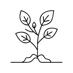 tree sapling icon, tree sapling line art - simple line art of tree sapling, perfect for tree sapling logos and icons