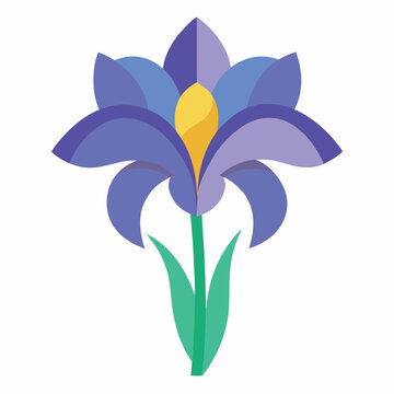 purple iris flower flat design clip art preview