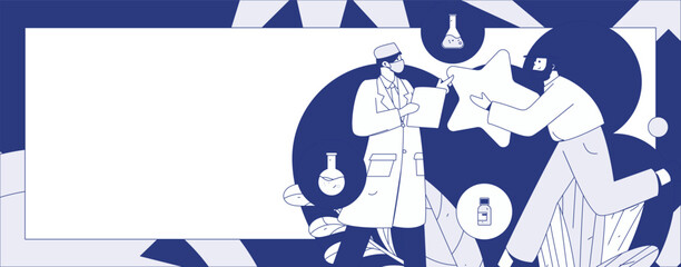 Medical characters fighting the epidemic flat vector concept operation hand drawn illustration
