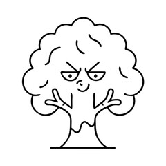 tree with a face icon, tree with a face line art - simple line art of tree with a face, perfect for tree with a face logos and icons