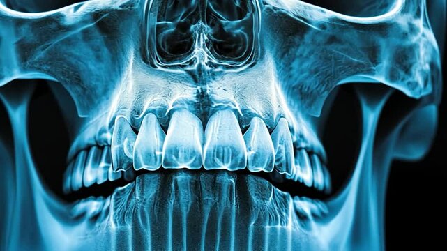 X-Ray Skull with Teeth Close-up