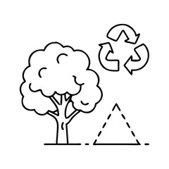 tree with birds nest icon, tree with birds nest line art - simple line art of tree with birds nest, perfect for tree with birds nest logos and icons