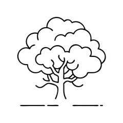 tree with fog icon, tree with fog line art - simple line art of tree with fog, perfect for tree with fog logos and icons