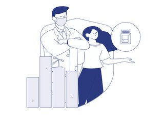 Medical characters fighting the epidemic flat vector concept operation hand drawn illustration
