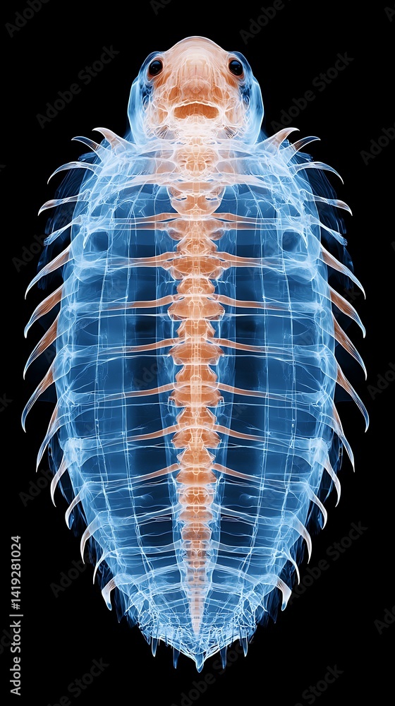 Poster an intricate, translucent x-ray image of a turtle, showcasing its skeletal structure against a black