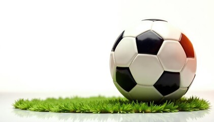 Fototapeta premium Brand new football, pristine condition, white background, white background, element