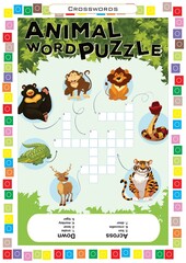 Worksheets for children – kids activity – crosswords