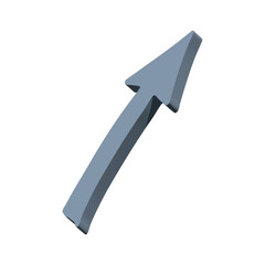 3d arrow symbol. Business clipart. Single element for design