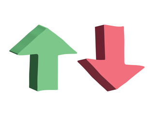 3d arrow symbol. Business clipart. Single element for design