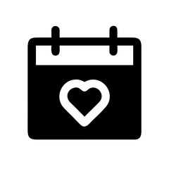 Calendar Page with Heart Icon Design