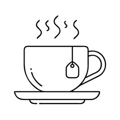 warm cup of tea icon, warm cup of tea line art - simple line art of warm cup of tea, perfect for warm cup of tea logos and icons