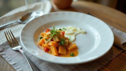Empty plate with clock, showing time until next meal, gut, approach