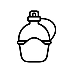 Canteen with Strap and Cap Icon Design