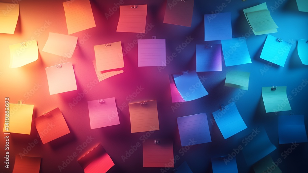 Poster colorful abstract digital background with vibrant lights and bokeh effects showcasing depth and dyna