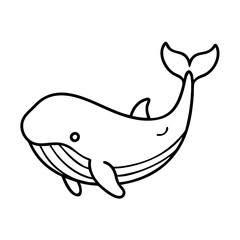 whale icon, whale line art - simple line art of whale, perfect for whale logos and icons