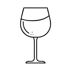 white wine glass icon, white wine glass line art - simple line art of white wine glass, perfect for white wine glass logos and icons