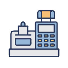 Checkout Machine with Scanner Icon Design