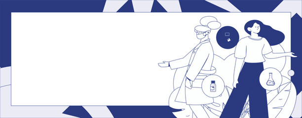 Medical characters fighting the epidemic flat vector concept operation hand drawn illustration
