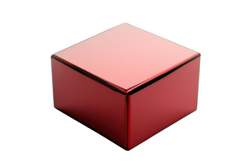 Fototapeta premium Sleek Red Cube Minimalist 3D Render on Black Background Perfect for Modern Design Projects on transparent background
