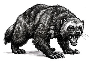 standing wolverine vector illustration