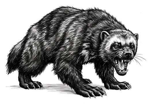standing wolverine vector illustration