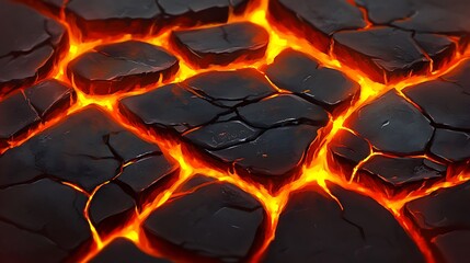 Molten Lava-Cracked Stone Floor