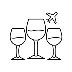 wine flight icon, wine flight line art - simple line art of wine flight, perfect for wine flight logos and icons