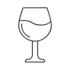wine glass icon, wine glass line art - simple line art of wine glass, perfect for wine glass logos and icons