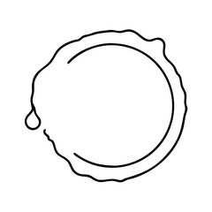 wine stain ring icon, wine stain ring line art - simple line art of wine stain ring, perfect for wine stain ring logos and icons